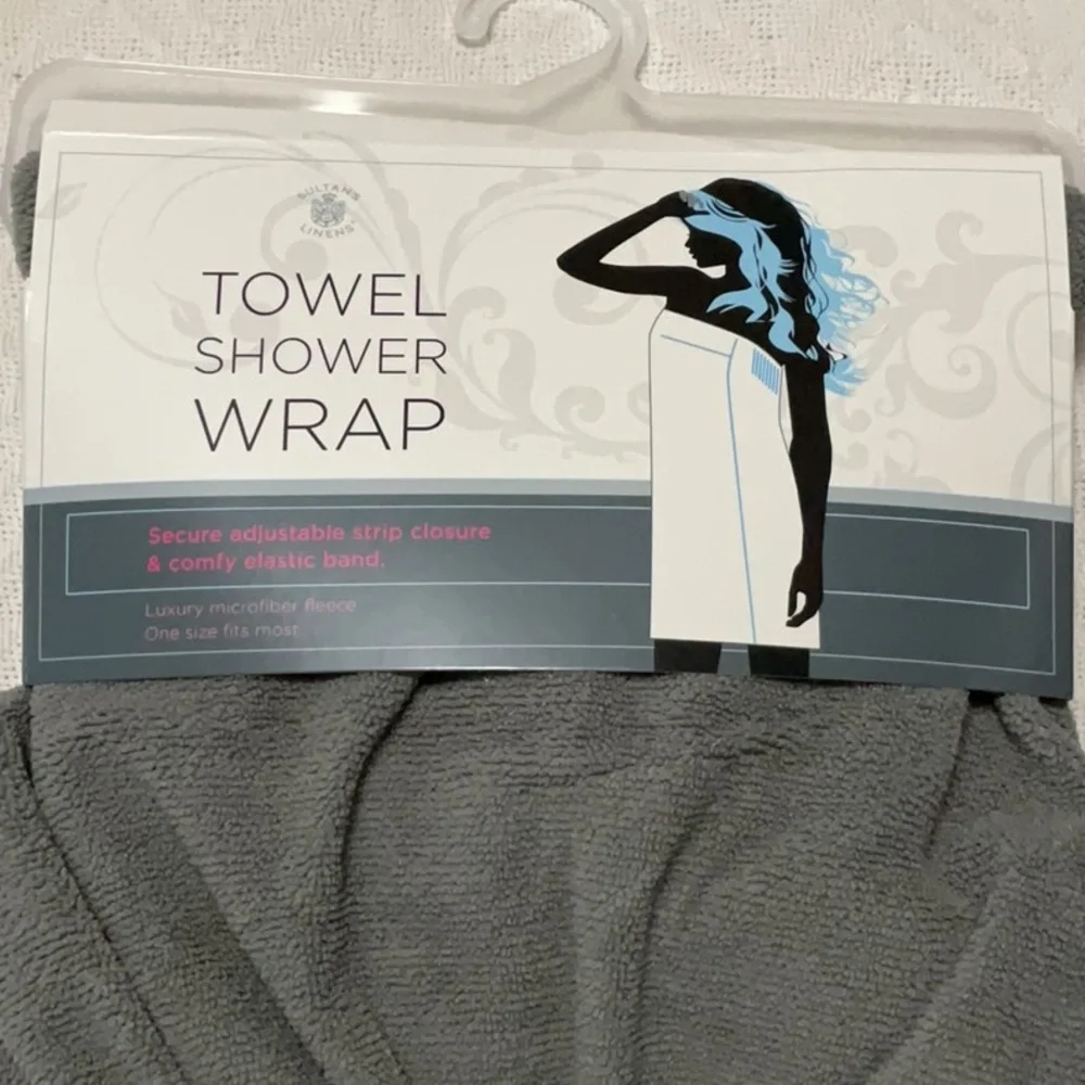 Sultan’s Bath towel shower body gray wrap New.